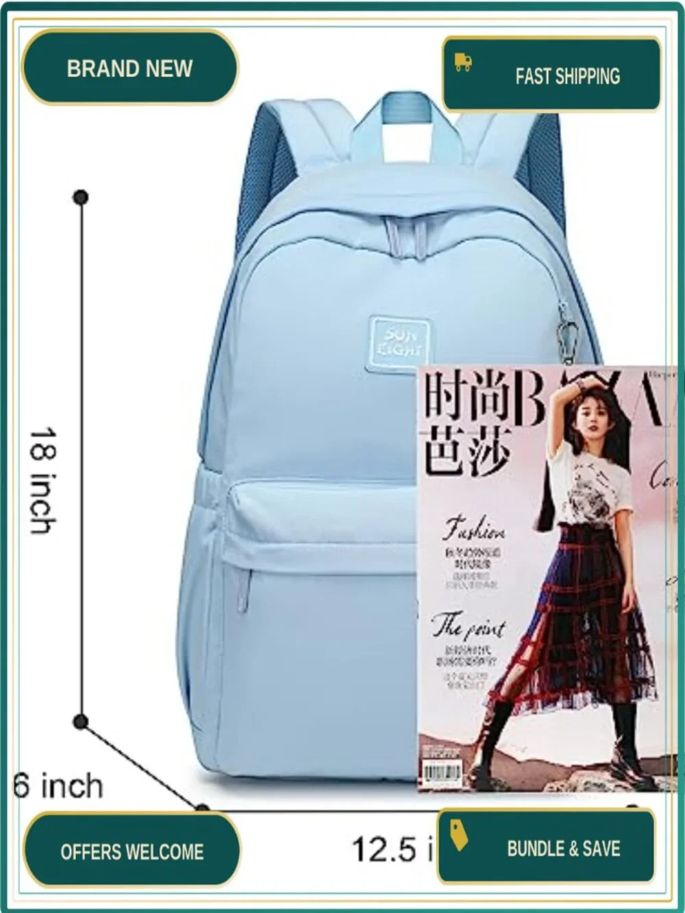 30L Water-Resistant Laptop Backpack for School, Work & Travel